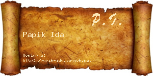 Papik Ida névjegykártya