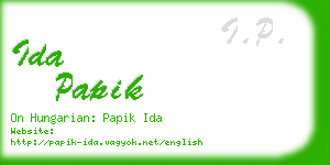 ida papik business card